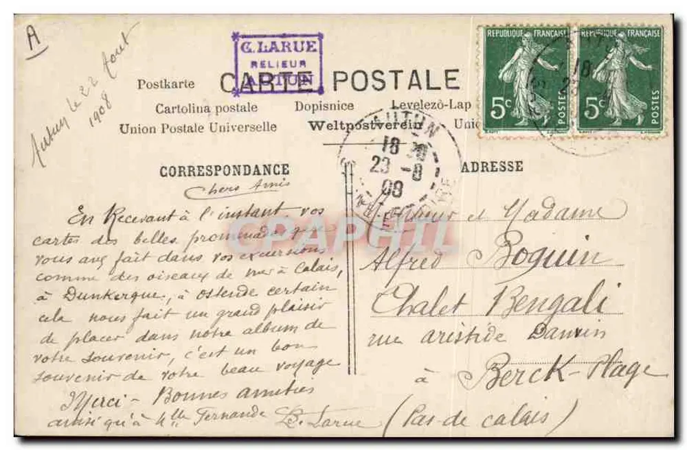 Termin — Markiere mit 2 Pfeilen die Uhrzeit — M.F. n°308 - Rückseite