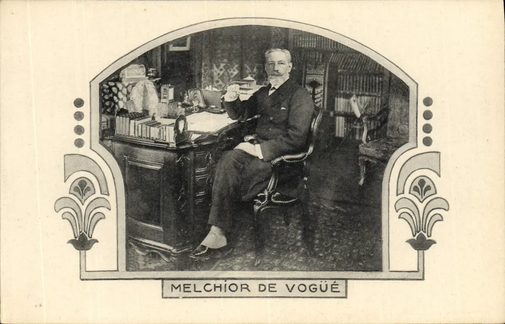 Melchior de Vogüé — Retrato em seu escritório — Les Annales Politiques et Littéraires - Frente
