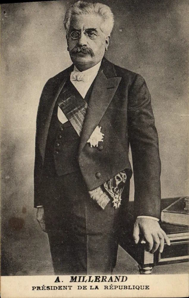 A. Millerand — Presidente da República — editor não identificado, número de série não visível - Frente