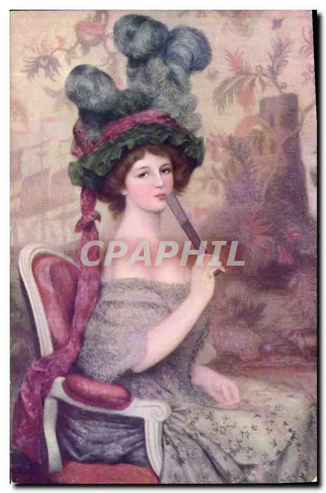 Die Frau mit dem Fâcher — Musée du Luxembourg — Abel Faivre, Pinxit - Vorderseite