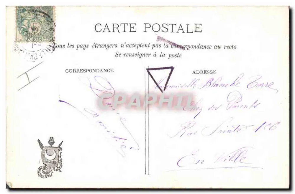 Paar in Abendkleidung — romantische Szene — Paris, Verlag Paris, Nr. 3.080 - Rückseite