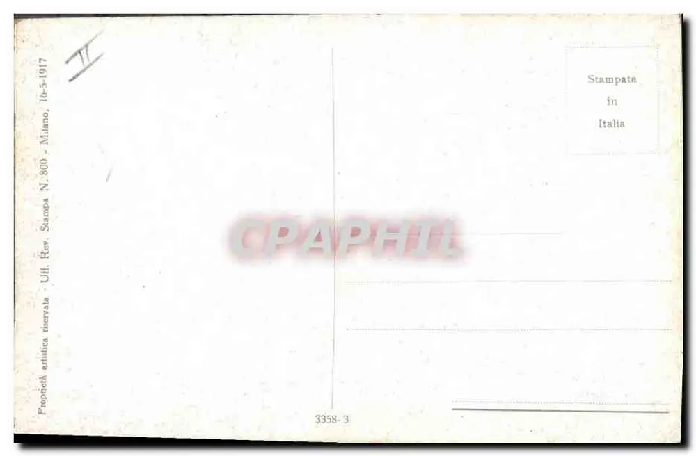 Junge Mann, der Blumen einer jungen Frau anbietet — Garten-Szene — Uff. Rev. Stampa N. 860, Milano - Rückseite