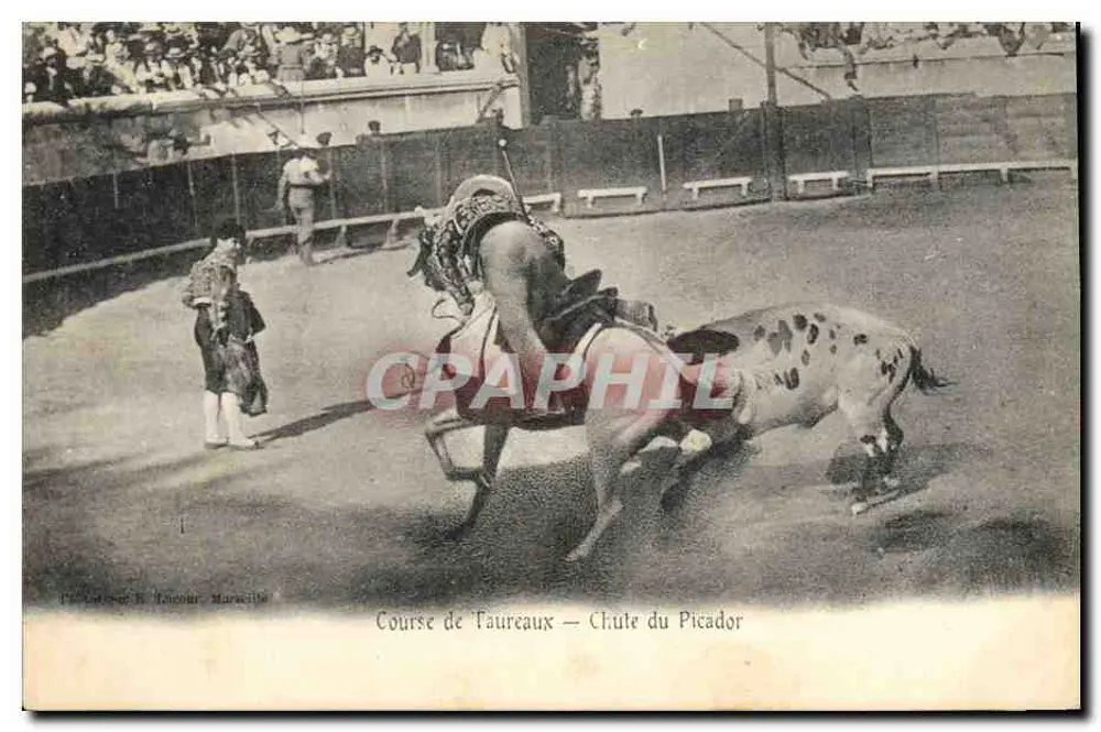 Corrida de touros — Queda do Picador — P. Lefebvre & R. Tannour, Maracaille - Frente