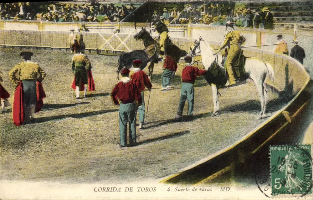Corrida de touros — 4. Suerte de varas - MD. — República Francesa - Frente