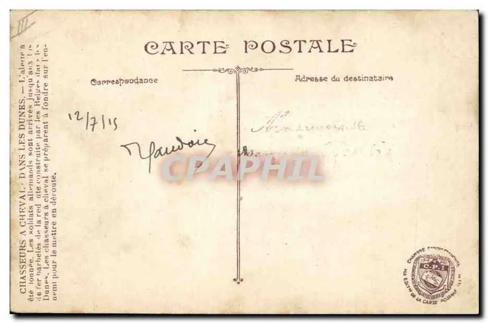 Kavalleristen in den Dünen — M. Trowberg — L.V.C. - Rückseite