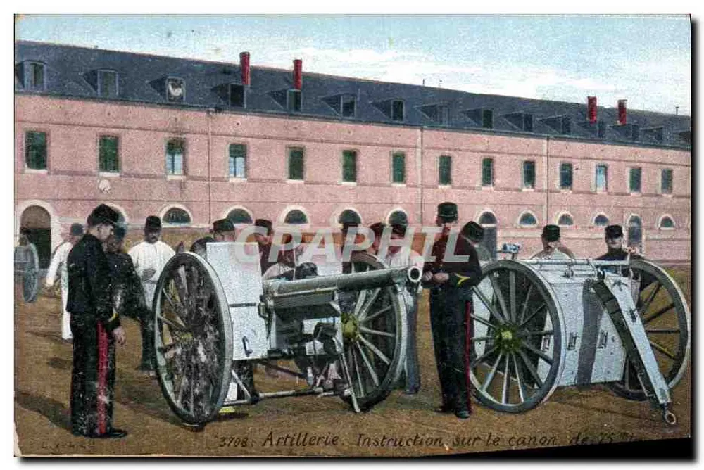 Artillerie — Unterricht am 15"-Kanone — Graphphil, n° 3708 - Vorderseite