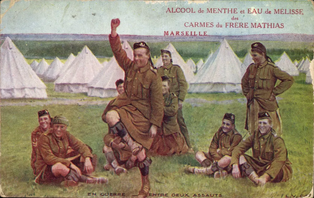 Soldados em acampamento — Em guerra entre dois ataques — Frère Mathias, Marselha - Frente
