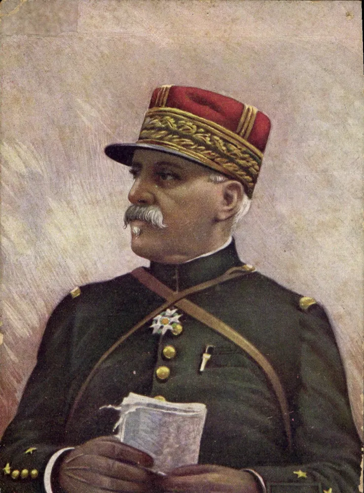 Portrait d'un officier — en uniforme de l'armée française avec képi rouge et décorations — éditeur non visible - Frente