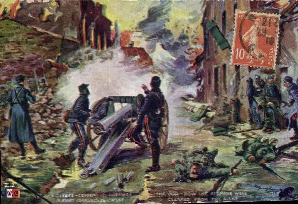 Kriegsszene in Elsass — Wie die Deutschen aus dem Elsass vertrieben wurden — Verlag Z.2 - Vorderseite