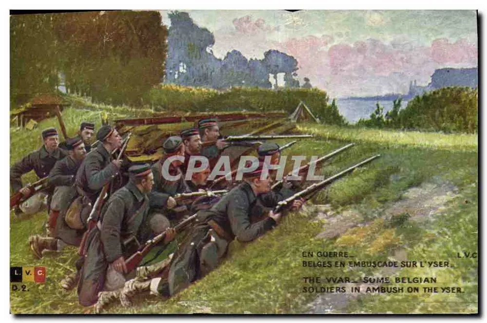 Belgische Soldaten in der Schusslinie am Yser — L.V.C. D.2 - Vorderseite