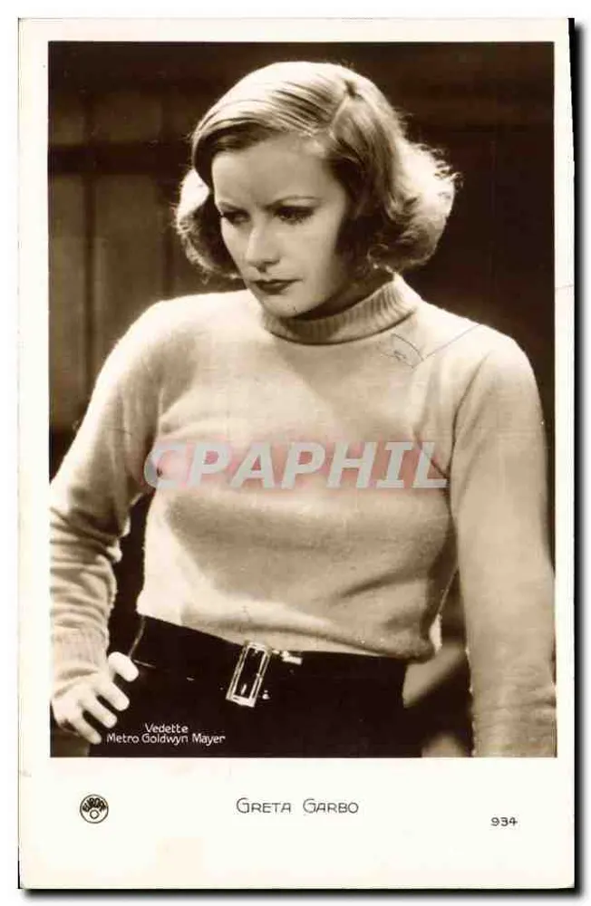 Greta Garbo — Estrela Metro Goldwyn Mayer — n° 934 - Frente
