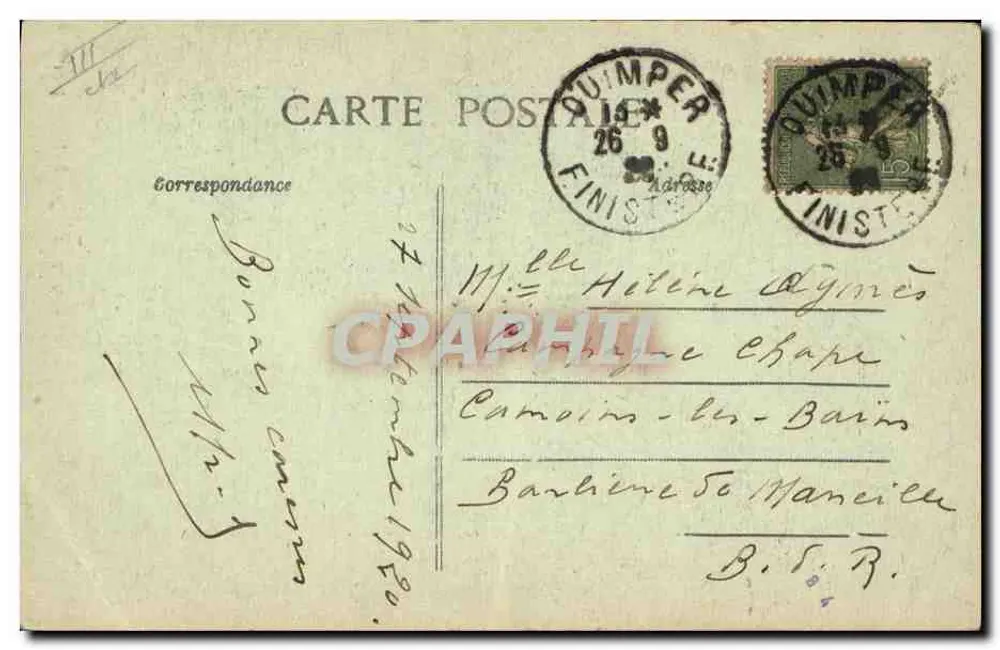 Rosporden — Estudo da Colffe — Coleção Villard Quimper - Verso