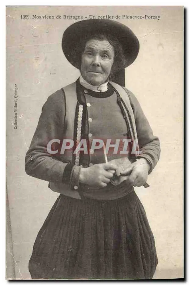 Ein Rentier von Plonevez-Porzay — Porträt einer älteren Frau im traditionellen Kleid — Sammlung Villard, Quimper - Vorderseite