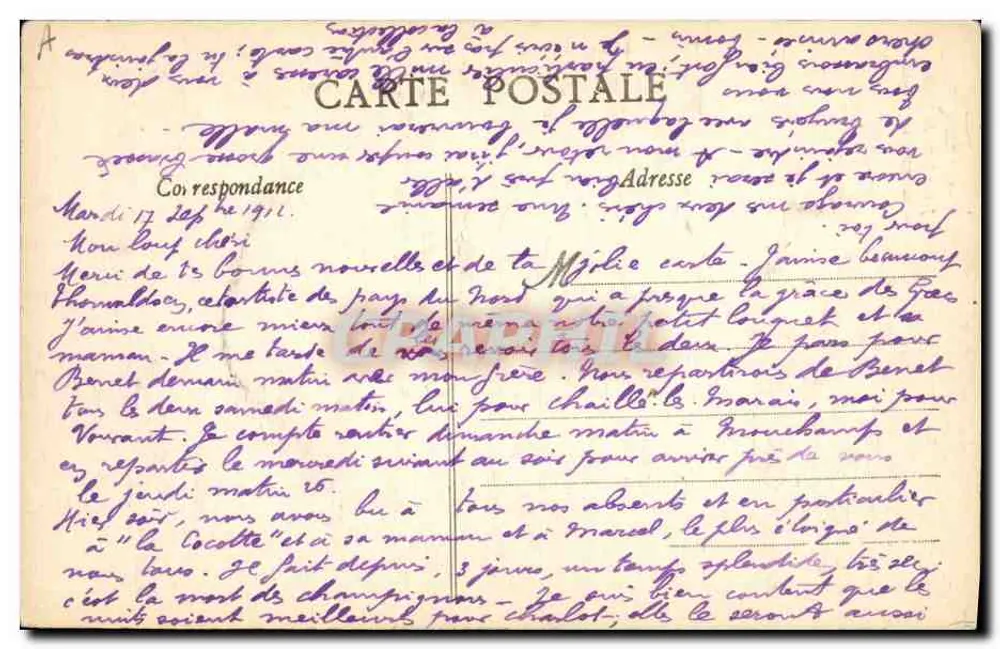 Morbihan — junge Frau aus Baud im Arbeitskleid — Artaud-Nozuis, Nantes - Rückseite
