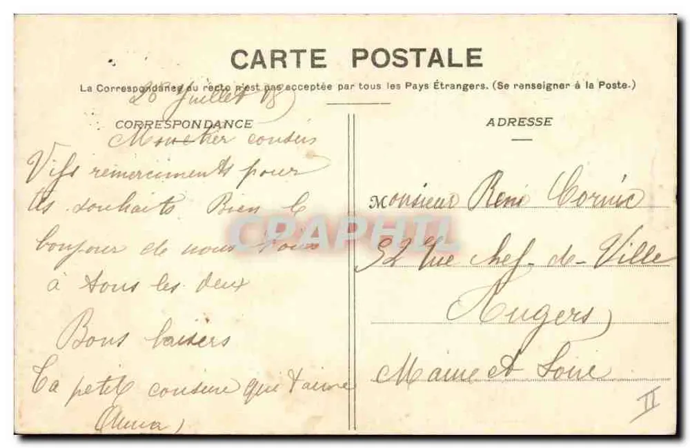 Criança em traje bretão — A Bretanha Sauda Você — Coleção Villard, Quimper - Verso
