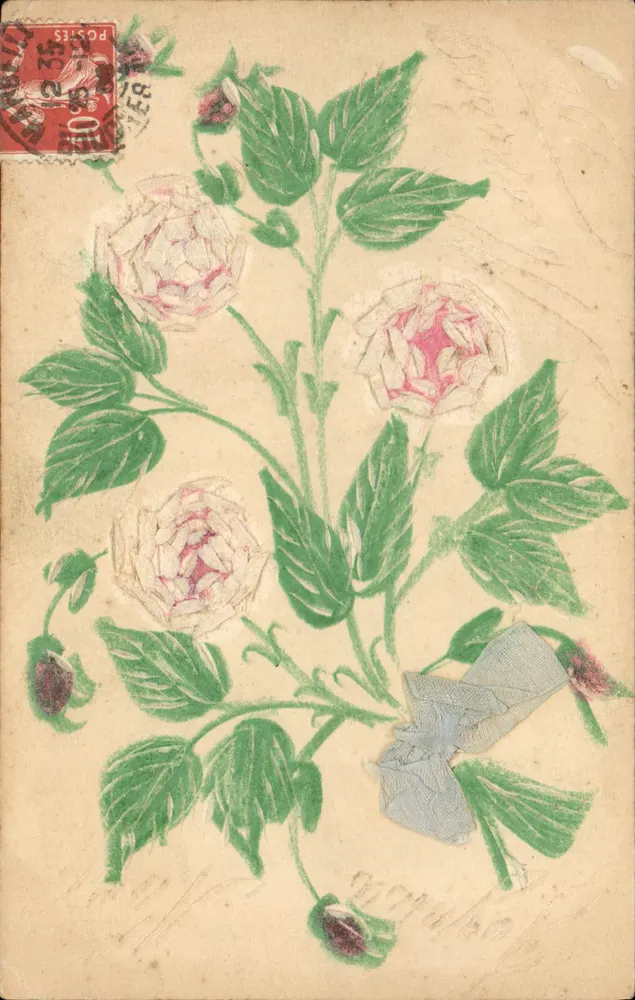 Arranjo de rosas — ilustração colorida — editor não visível - Frente