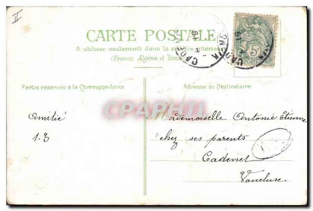 Flores de rosa — Vœux sincères — Carte postale française - Verso