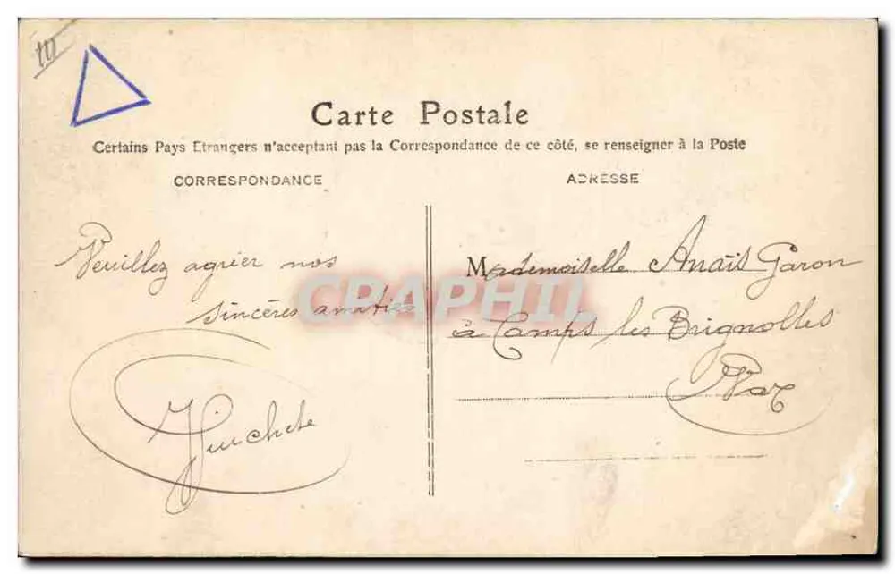 Herzlicher Erinnerungskarte — M-F Paris, Nr. 875 - Rückseite
