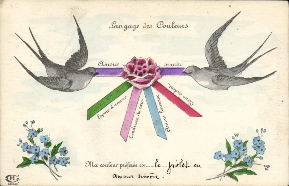 Sprache der Farben — Echte Liebe — G. Harlé, Paris - Vorderseite