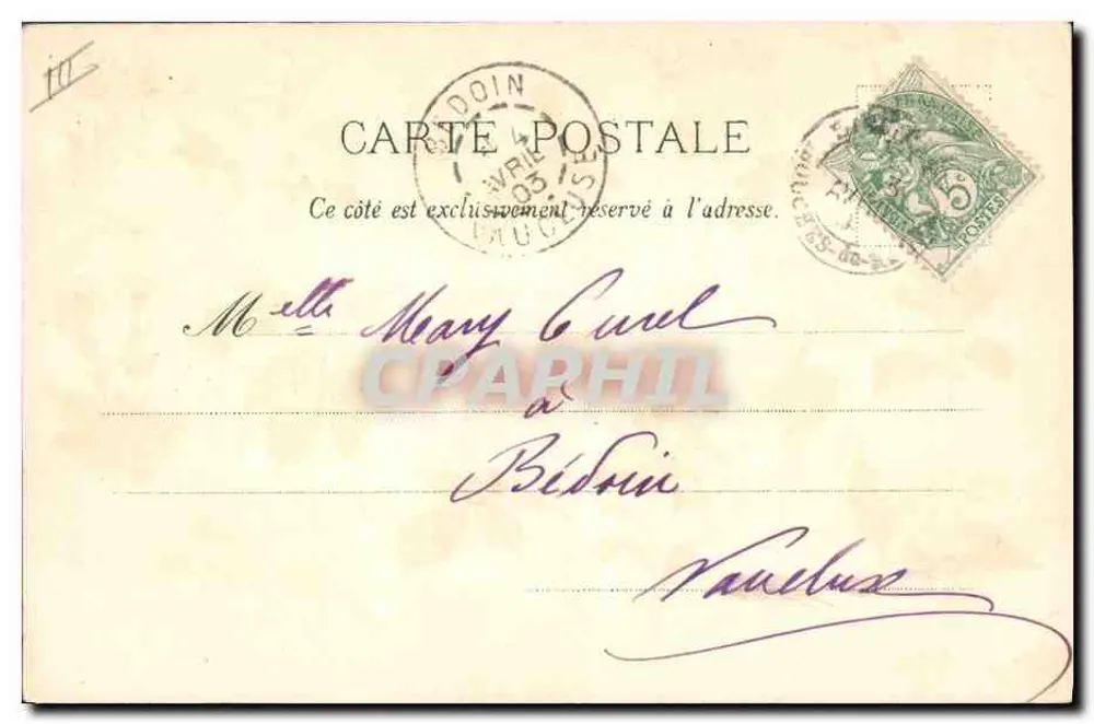 Linguagem das flores — Carta postal ilustrada — Editor desconhecido, n° 9001 - Verso