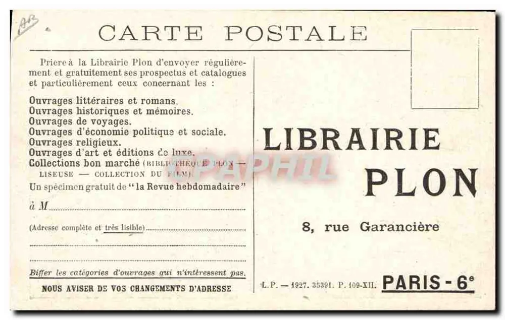 Jérôme e Jean Tharaud — autores de La Rose de Saron (Romance) — G.L. Manuel Frères - Verso