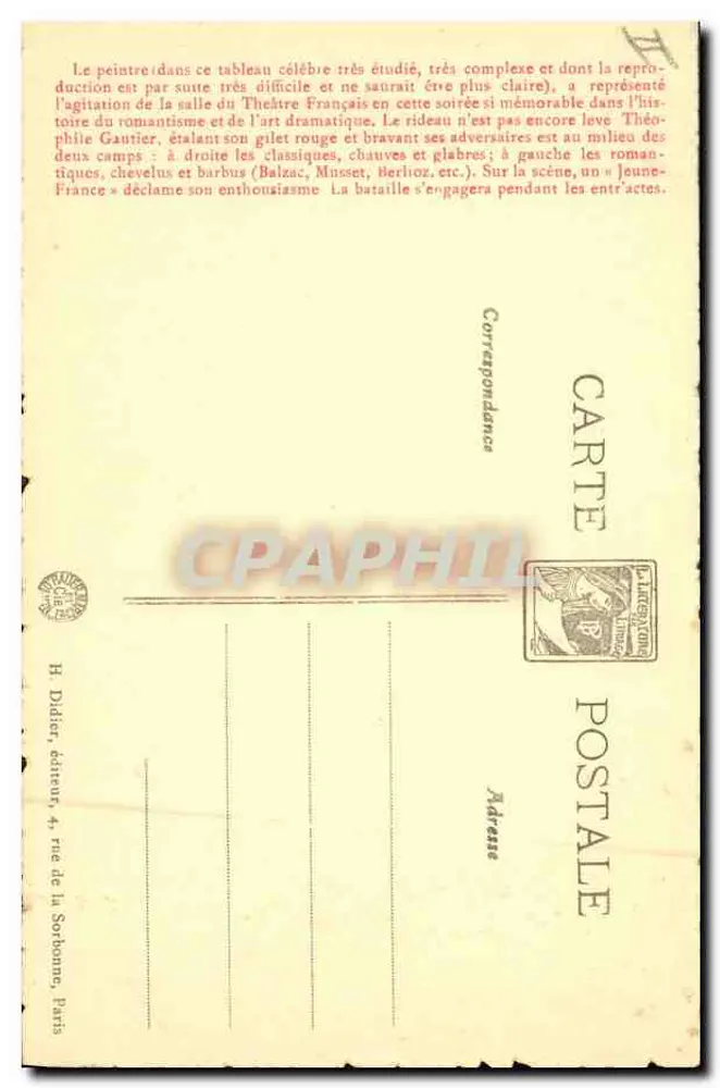 A primeira de « Hernani » — 25 de fevereiro de 1830 — VICTOR HUGO EN IMAGES, n°14 - Verso