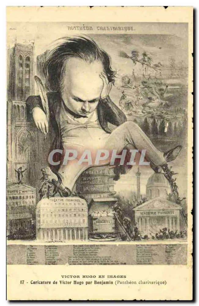 Victor Hugo in Bildern — Karikatur von Benjamin (Panthéon charivarique) — H. Didier, Verlag - Vorderseite