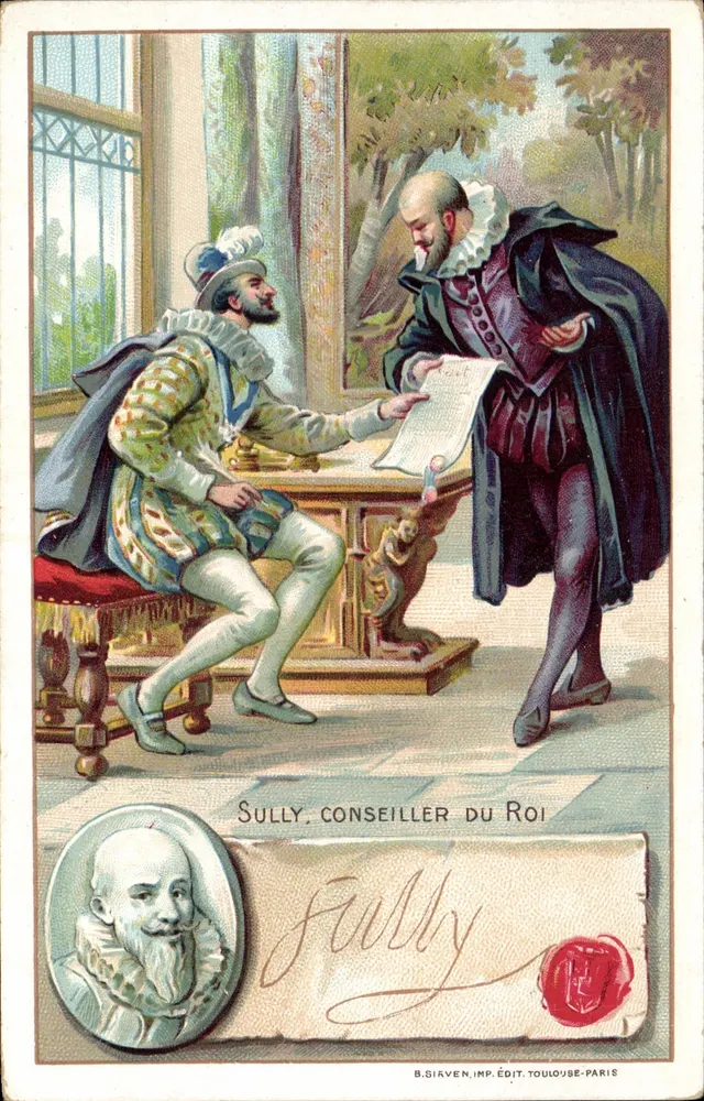 Sully, conselheiro do Rei — cena histórica — B. Siaven, Imp. Édit. Toulouse-Paris - Frente