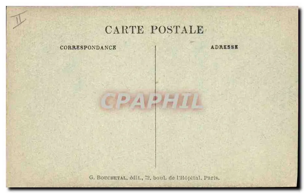 Haus von Victor Hugo, Place des Vosges — Das Dorf im Mondlicht (Zeichnung von Victor Hugo) — G. Bouchet, 72, boulevard de l'Hôpital, Paris - Rückseite