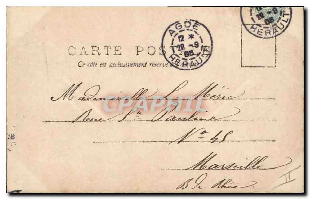 Frau mit Champagnerflasche — Serie 'Le champagne' — R.P.I. (Agde) - Rückseite