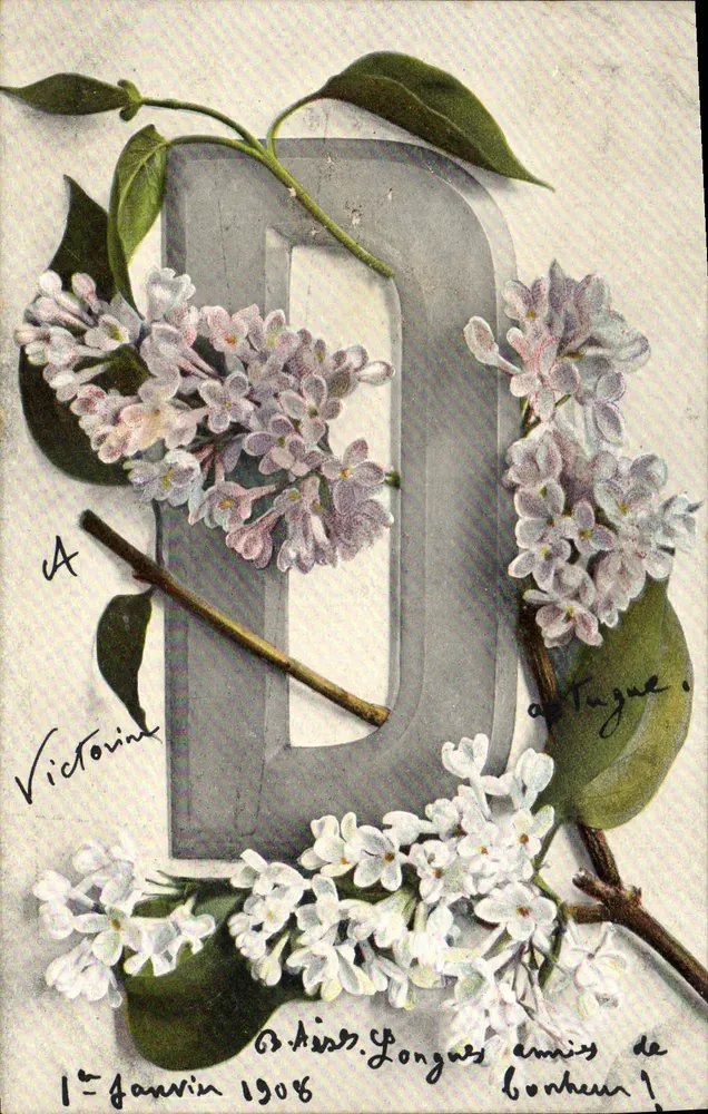 Lilien — Beginn des Jahres — Verleger Villeneuve, Serie 526 - Vorderseite