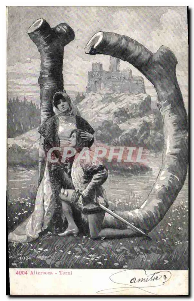 Alterocene - Terni — Szene von Ritter und Dame — Verlag Alterocca, Nr. 4904 - Vorderseite