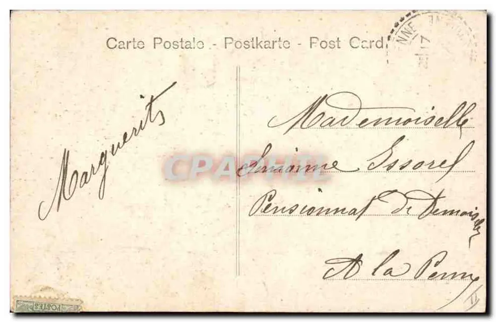 F - Paar in Theaterkostüm — Verleger Perroche & Cie, Nr. 5 - Rückseite