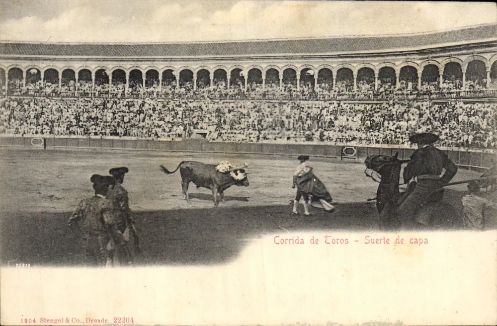 Corrida de touros - Suerte de capa — Stengel & Co., Dresde 22304 - Frente