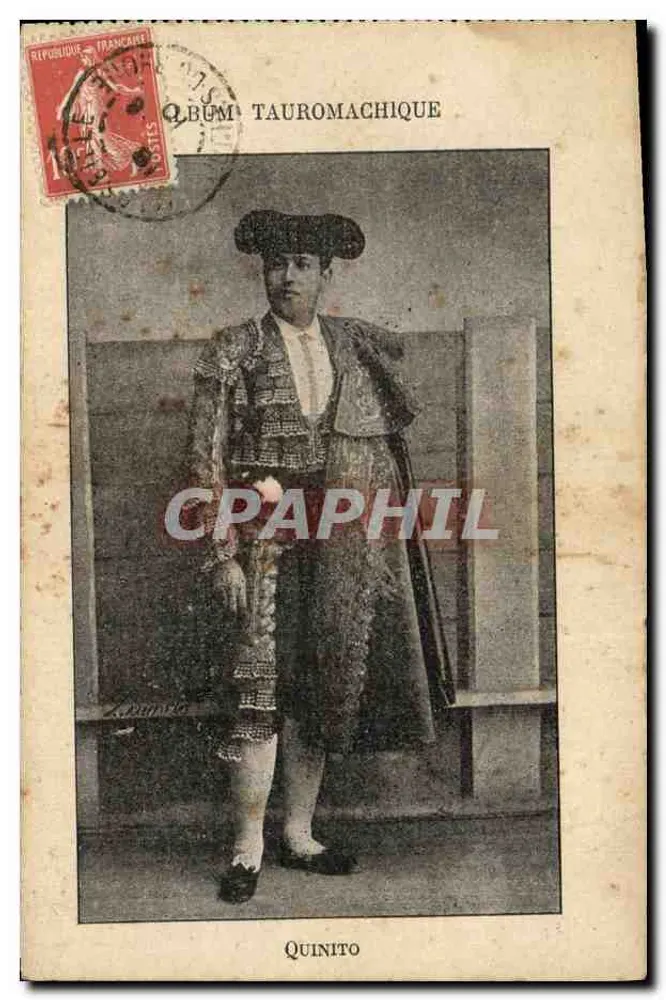 Quininto — torero en costume de tauromachie — éditeur Q.B.U.M. TAURONACHIQUE - Frente