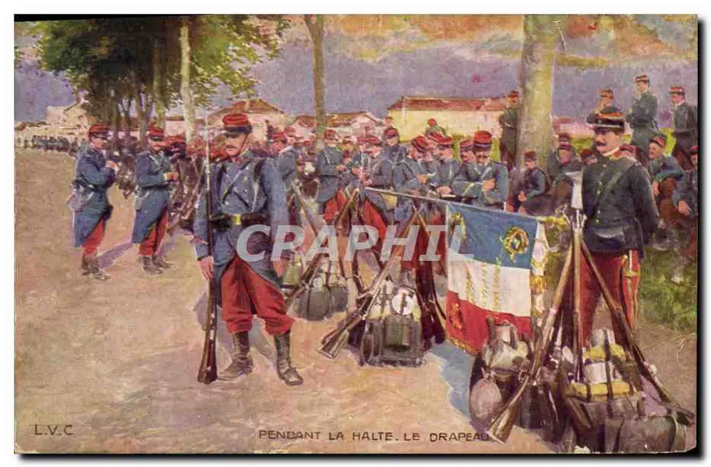 Durante a parada. A bandeira — L.V.C. — Série A N°2 - Frente