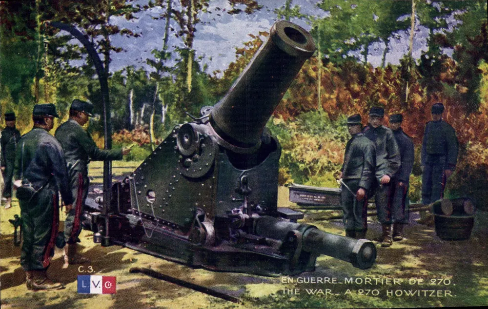 Canon Mortier de 70 — Em guerra — editor L.V.C. n° C.3 - Frente