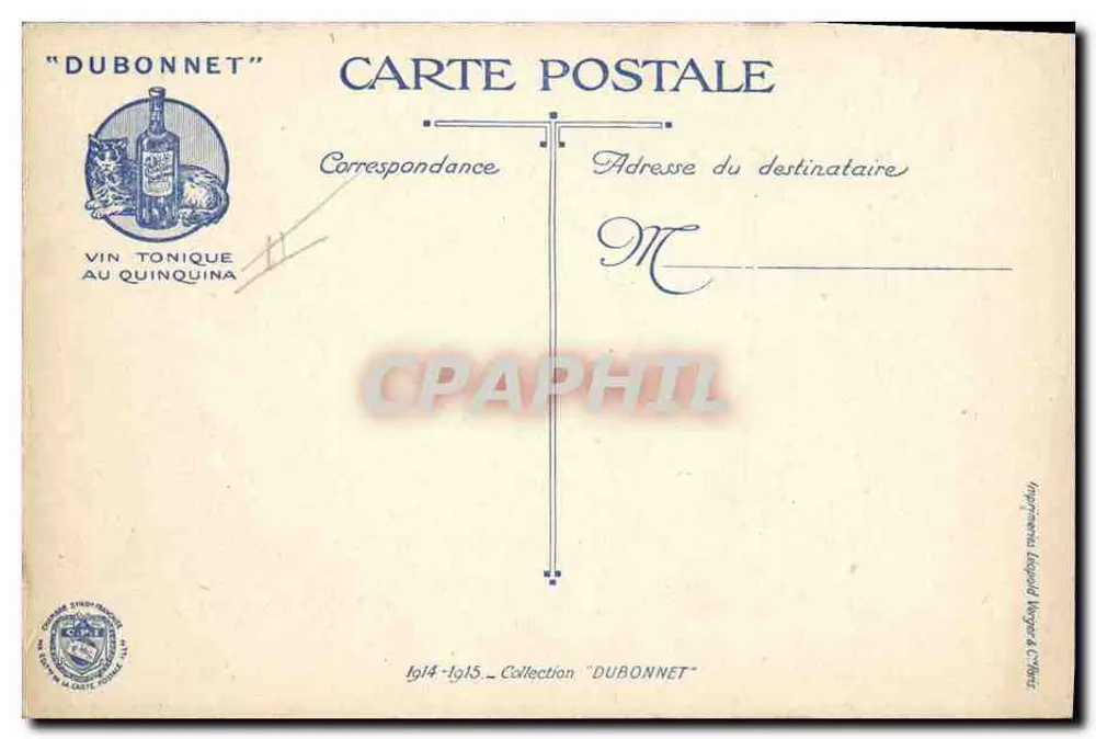 Véspera de Natal no front — Dubonnet Vin Tonique au Quinquina - Verso