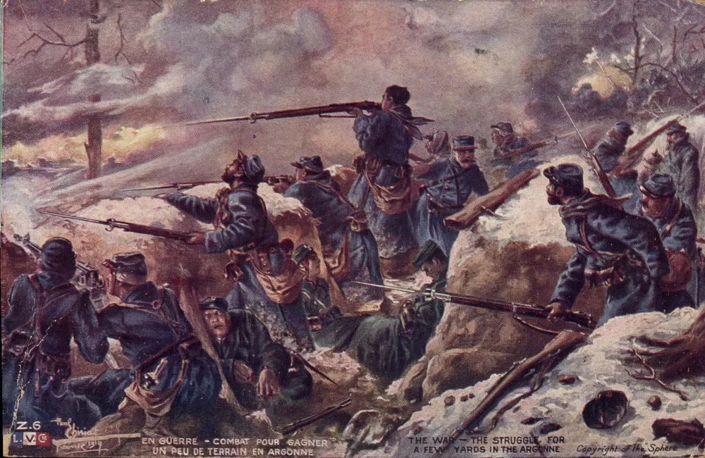 Kampf, um etwas Boden in der Argonne zu gewinnen — The Sphere, Z.6, 1919 - Vorderseite