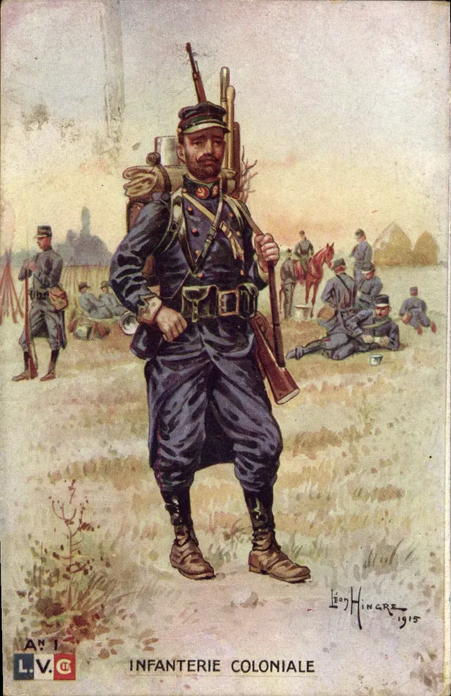 कॉलोनियल इंफैंटरी — सीरीज़ A संख्या 1 — L.V.C. — लेयन हिंग्रे 1915 - आगे