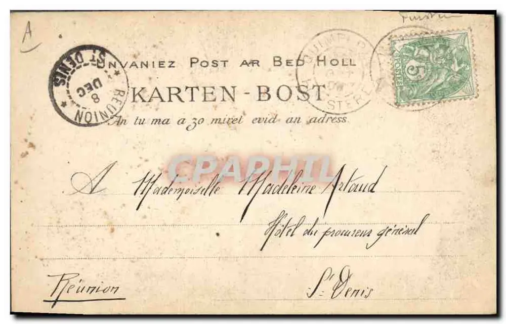 Junge Frau aus Pont-Aven, die aus der Messe kommt — Sammlung VILLARD, n° 1390 - Rückseite
