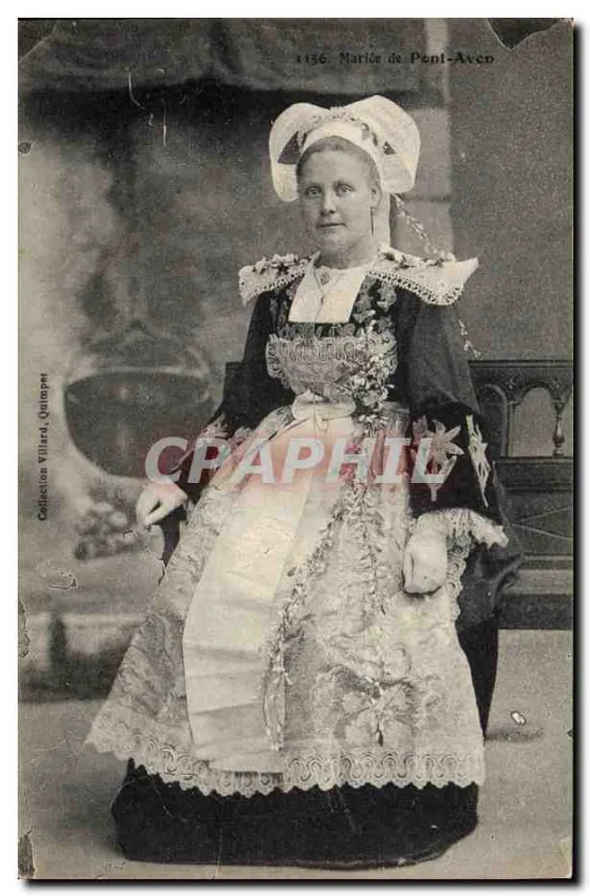 Marie de Penvi-Aven — Portret w stroju tradycyjnym — Kolekcja Villard, Quimper - Awers