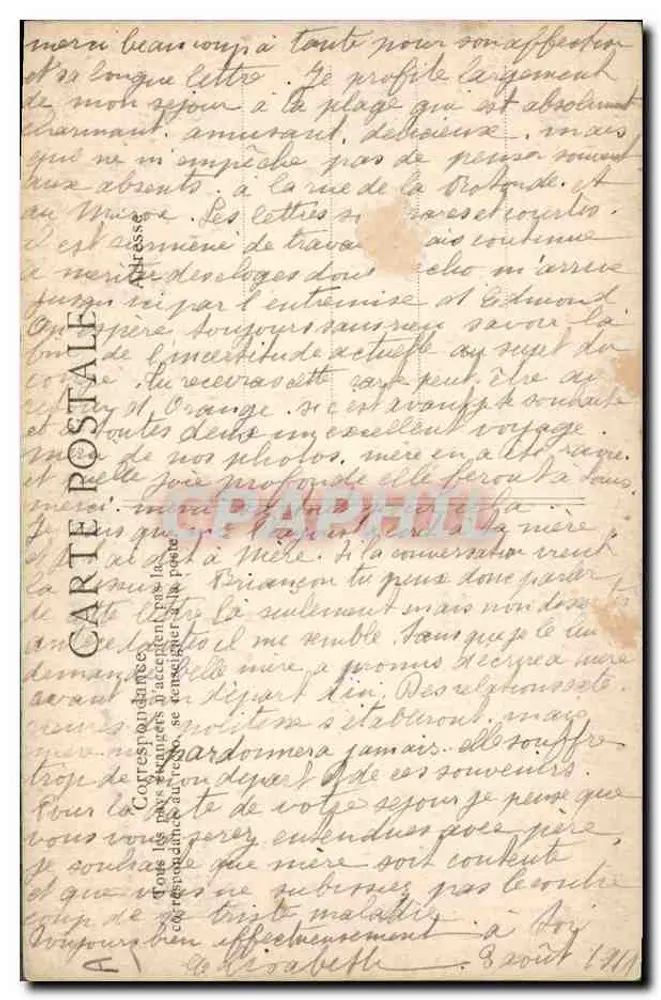 Jonge meisje van Douarnenez — Bretonse klederdracht — serie 353 - Achterkant