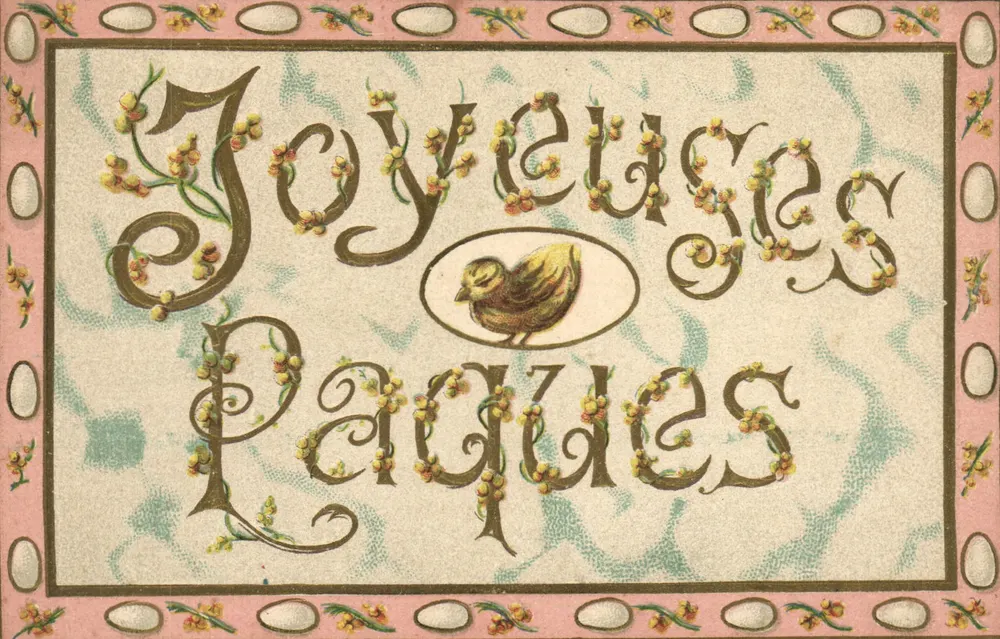 Feliz Páscoa — pássaro e ovos — J.C. PARIS - Frente