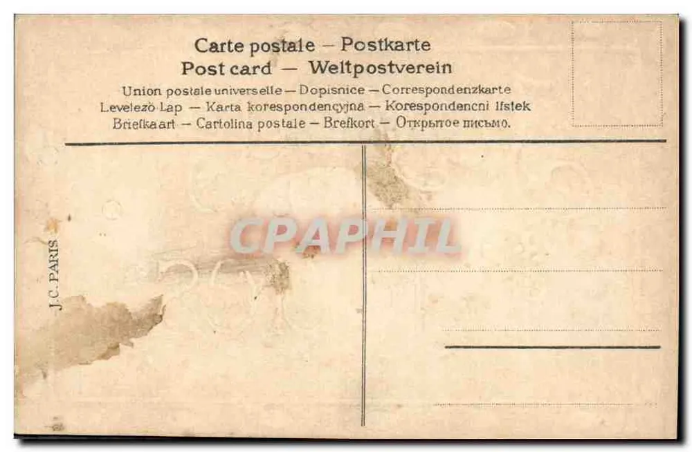 Feliz Páscoa — pássaro e ovos — J.C. PARIS - Verso