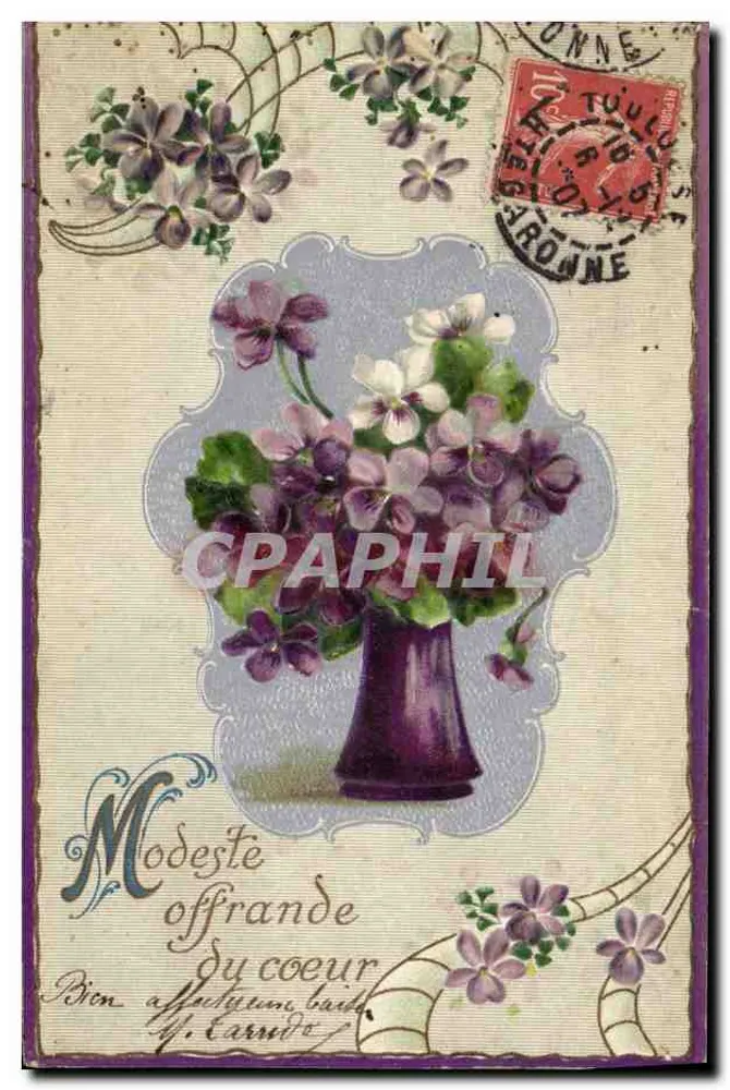 Violets — offrande modeste — éditeur inconnu, n° de série non visible - Frente
