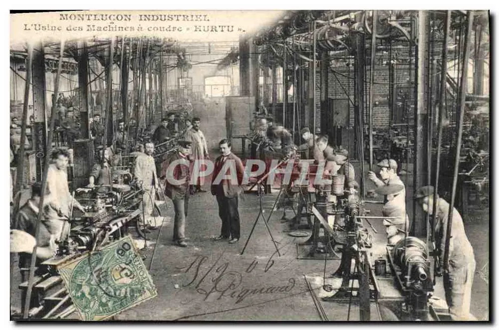 Montluçon Industriell — Die Nähmaschinenfabrik « HURTU » — Buchhandlung Giammoni, Montluçon - Vorderseite