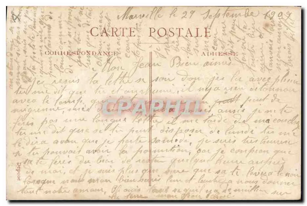 Liebespaar — Margariden-Verzierung — Le Normand Phot. n°154 - Rückseite