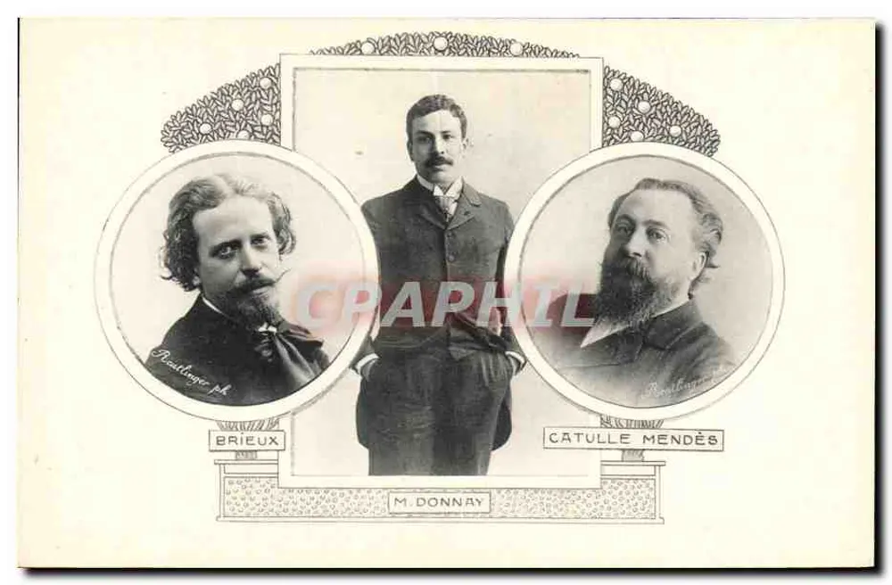 M. Donnay — M. Brieux e M. Catulle Mendès — Fotografia de Brieux e Catulle Mendès por Brieux — editor: Brieux - Frente