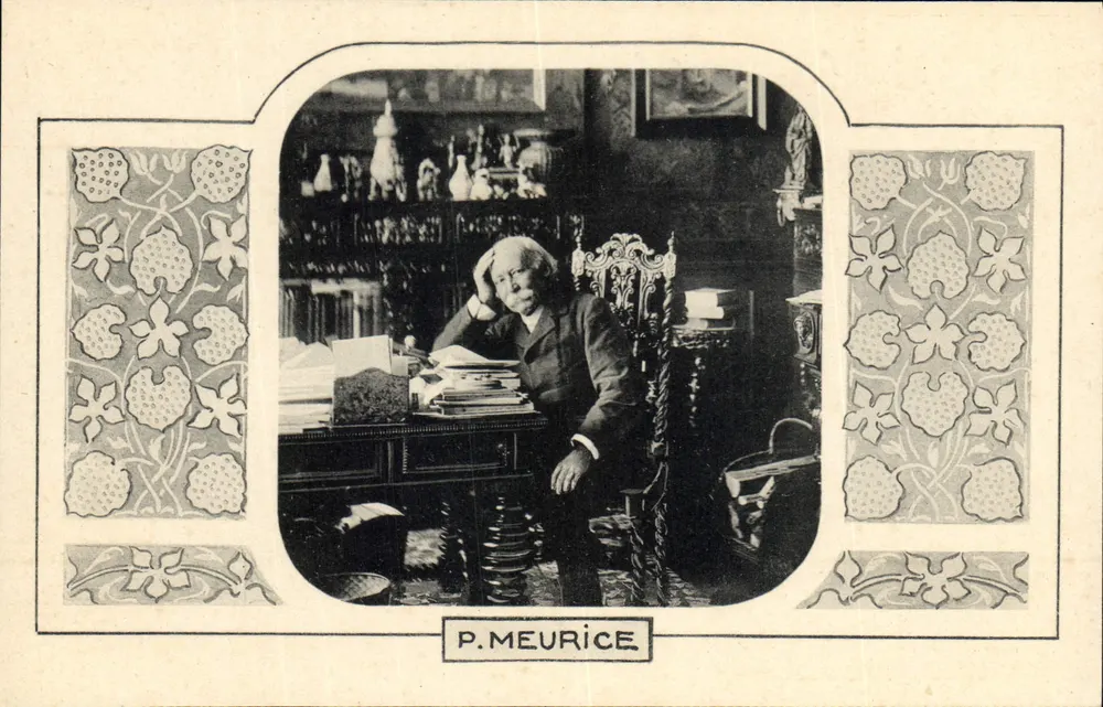 P. Meurice — Portret starszego mężczyzny przy biurku — P. Meurice - Awers